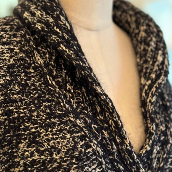 OSCAR DE LA RENTA, Black and White Sweater with Hoodie - Picture 7 of 8